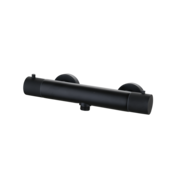 Douchemengkraan thermostatisch Mat Zwart met geribbelde knop