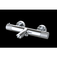 Badmengkraan thermostatisch rond Chroom met geribbeld knop