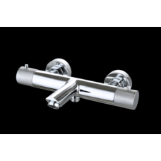 Badmengkraan thermostatisch rond Chroom met geribbeld knop