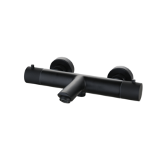 Badmengkraan thermostatisch rond Mat Zwart met geribbeld knop