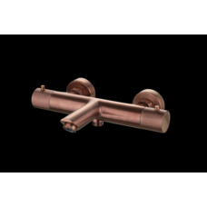 Badmengkraan thermostatisch Brons met geribbelde knop