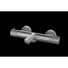Badmengkraan opbouw thermostatisch rond Gun Metal met geribbeld knop
