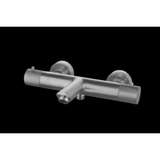 Badmengkraan thermostatisch Gun Metal met geribbelde knop