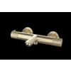 Badmengkraan thermostatisch rond Goud Geborsteld met geribbeld knop