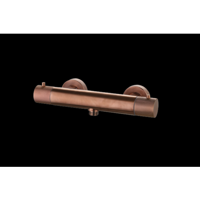 Douchemengkraan thermostatisch rond Brons met geribbeld knop
