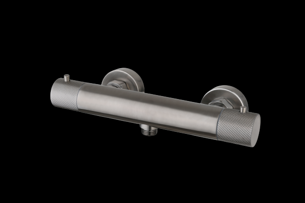 Douchemengkraan thermostatisch Gun Metal met geribbelde kn