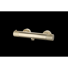 Douchemengkraan thermostatisch rond Goud Geborsteld met geribbeld knop