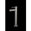 Fonteinkraan hoog rond Gun Metal met geribbeld knop