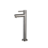 Fonteinkraan hoog rond Gun Metal met geribbeld knop