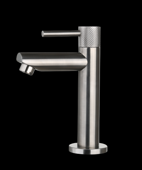 Fonteinkraan Gun Metal met geribbelde kn
