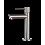 Fonteinkraan rond Gun Metal met geribbeld knop