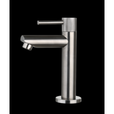 Fonteinkraan rond Gun Metal met geribbeld knop