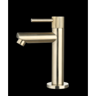 Fonteinkraan rond Goud Geborsteld met geribbeld knop