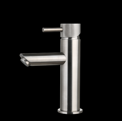 Wastafelmengkraan Mia Gun Metal met geribbelde kn