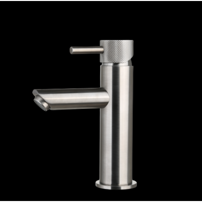 Wastafelmengkraan Mia Gun Metal met geribbeld knop