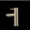 Wastafelmengkraan Mia Goud Geborsteld met geribbeld knop