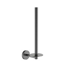 Reserve wand toiletrolhouder rond Gun Metal geschikt voor 2 wc-rollen