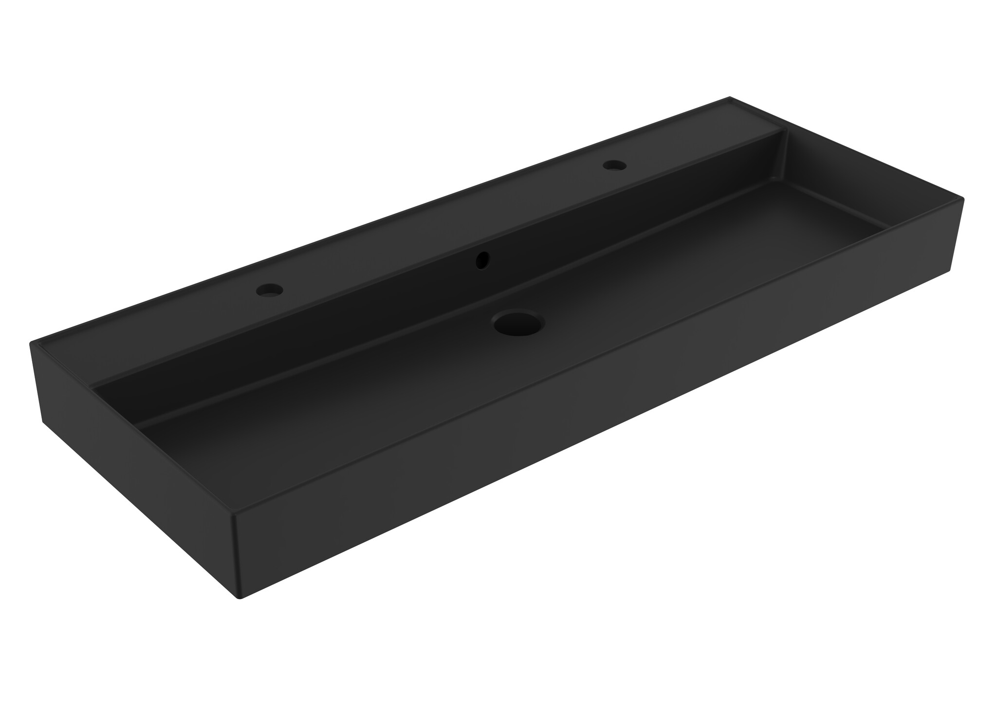 Wastafel Edge Keramiek Mat Zwart 120 enkele wasbak