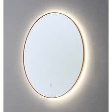 Ronde spiegel Goud Geborsteld met LED verlichting, 3 kleur instelbaar & dimbaar 80 incl. spiegelverwarming