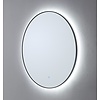 Ronde spiegel Mat Zwart met LED verlichting, 3 kleur instelbaar & dimbaar 80 incl. spiegelverwarming