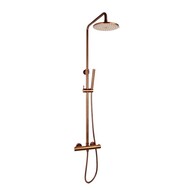 Doucheset thermostatisch (in hoogte verstelbaar) rond Brons douchekop 25 cm