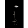 Doucheset thermostatisch (in hoogte verstelbaar) Gun Metal met geribbelde knop douchekop 30 cm