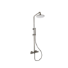 Doucheset thermostatisch (in hoogte verstelbaar) rond Gun Metal met geribbeld knop douchekop 30 cm