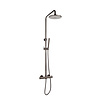 Doucheset thermostatisch (in hoogte verstelbaar) Gun Metal douchekop 30 cm
