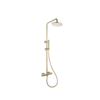 Doucheset thermostatisch (in hoogte verstelbaar) Goud Geborsteld met geribbelde knop douchekop 25 cm