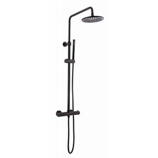 Doucheset thermostatisch (in hoogte verstelbaar) Mat Zwart douchekop 25 cm