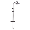 Doucheset thermostatisch (in hoogte verstelbaar) rond Mat Zwart douchekop 25 cm