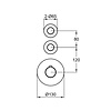 Badset inbouw deluxe met box thermostaat, muurbevestiging / doucheslang, staafhanddouche rond Chroom