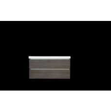 Trendline basic onderkast met greeplijst aluminium 120 Silver Oak