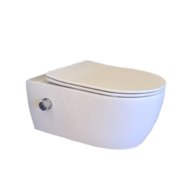 Wandcloset easy flush rimfree Bidet warm / koud water met slim flatline softclose en quickrelease zitting