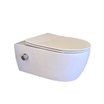 Wandcloset easy flush rimfree Bidet warm / koud water met slim flatline softclose en quickrelease zitting