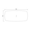 Spiegel element met directe verlichting Brons 140 incl. spiegelverwarming