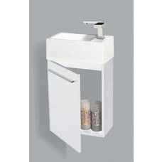 Fonteinkast met aluminium greep Hoogglans Wit (zonder fonteinbakje) OP = OP