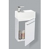 Fonteinkast met aluminium greep Hoogglans Wit (zonder fonteinbakje) OP = OP