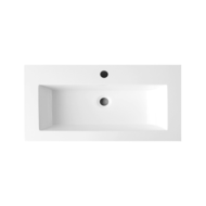 Wastafel Compact mineraalmarmer 120 enkele wasbak 1 kraangat OP = OP