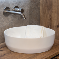 Waskom Keramiek Rond Victoria Color Line incl. clickwaste Mat Wit