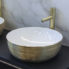 Waskom Keramiek Pisa Wit / Goud Geborsteld