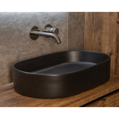 Waskom Keramiek Opus incl. clickwaste Mat Zwart