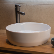 Waskom Keramiek Rond Victoria Color Line incl. clickwaste Glans Wit