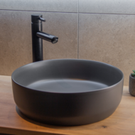 Waskom Keramiek Rond Victoria Color Line incl. clickwaste Mat Antraciet