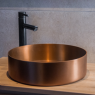 Waskom Staal incl. clickwaste Brons Rond