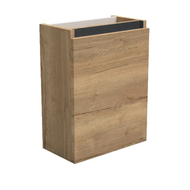 Trendline basic fonteinkast met greeplijst Mat Zwart Natural Oak