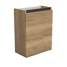 Trendline basic fonteinkast met greeplijst Mat Zwart Natural Oak