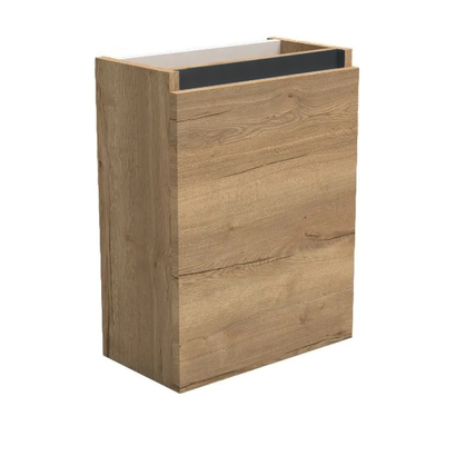 Trendline basic fonteinkast met greeplijst Mat Zwart Natural Oak