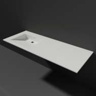 Wastafel Silk Solid Surface wasbak Links asymmetrisch 120