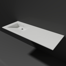 Wastafel Silk Solid Surface wasbak Links asymmetrisch 120